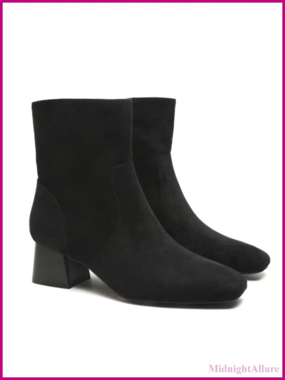 Womens Ankle Boots Low Heel Short Booties Square Toe Zipper Fall Dress